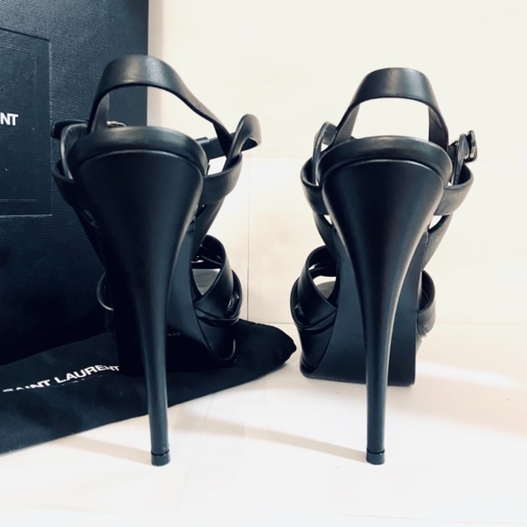 Saint Laurent TRIBUTE 105 Black Platform Sandal - Picture 5 of 9